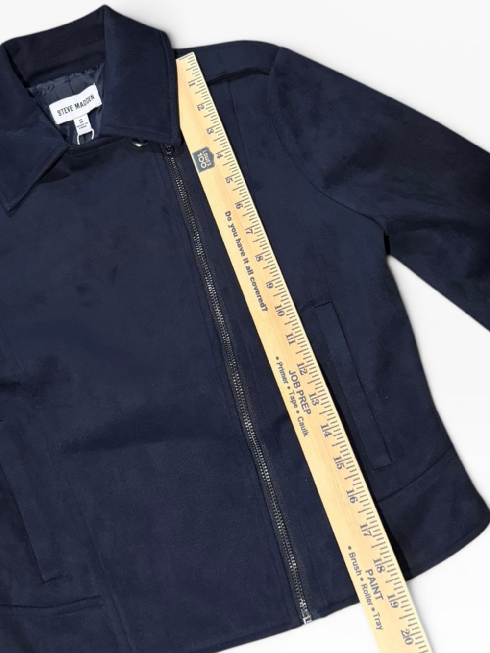 Steve Madden NWT "Not Your Baby" Faux Suede Moto Jacket - Midnight - Small - Picture 13 of 13